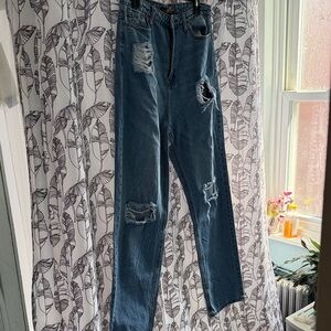 Distressed Blue Jeans